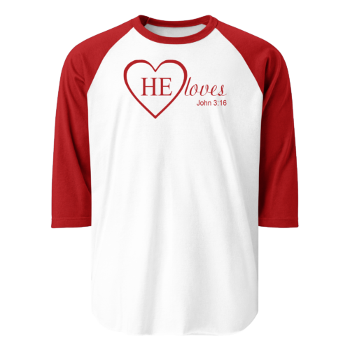 HE Loves Men's Raglan Shirt - Image 3